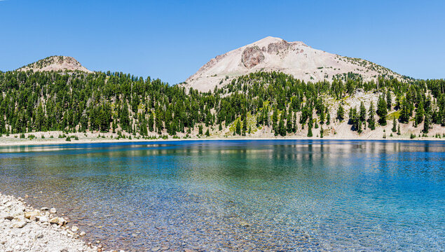 The Eye of Vulcan Formation on Lassen Peak Above Lake Helen, Lassen Volcanic National Park, California, USA