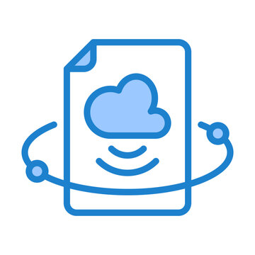 Iot Data Icon - Blue Style