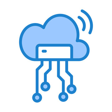 Cloud Data Icon - Blue Style