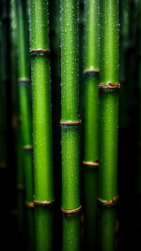 bamb&uacute;, naturaleza, verde, plantas, tallos, gotas, agua, humedad, textura, bot&aacute;nica, jard&iacute;n, bosque, tropical, ecol&oacute;gico, frescura, crecimiento, vertical, org&aacute;nico, natural, vegetaci&oacute;n, follaje, macro,