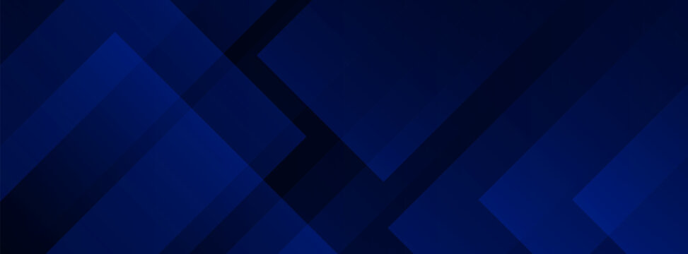 Abstract dark blue geometric background with overlapping transparent square shapes and minimalist elegant corporate pattern design