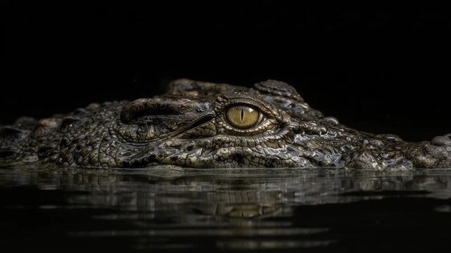 close up of a crocodile, Detailed cinematic portrait of a crocodile