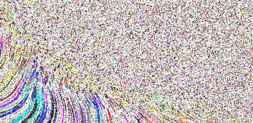 Obraz premium Abstract colorful waves and static noise texture background creating a vibrant digital glitch pattern design