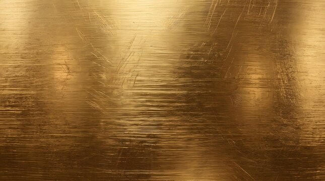 Elegant brushed gold metal texture background with soft light reflection.