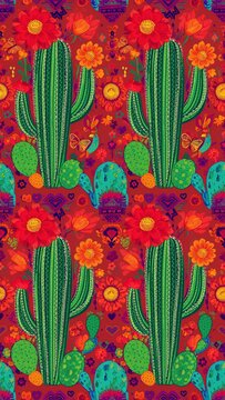 cactus, nopal, M&eacute;xico, cultura mexicana, arte mexicano, ilustraci&oacute;n, dise&ntilde;o mexicano, cact&aacute;ceas, flora mexicana, naturaleza, desierto, flores, flores mexicanas, cempas&uacute;chil, mariposas, aves, p&aacute;jaros, 