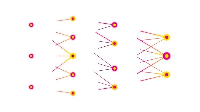 Abstract Data Flow Visualization Featuring Interconnected Nodes and Neural Network Synapse Patterns in a Minimalist Gradient Design Style