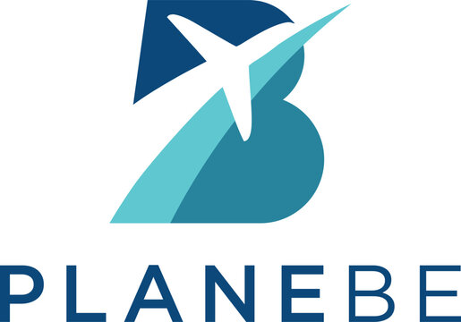 Airplane letter B logo design