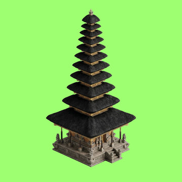 3D Balinese Meru Temple Isolated