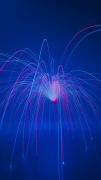 Abstract glowing blue fiber optic fountain effect with sparkles abstract fountain sparkles technology communication connection