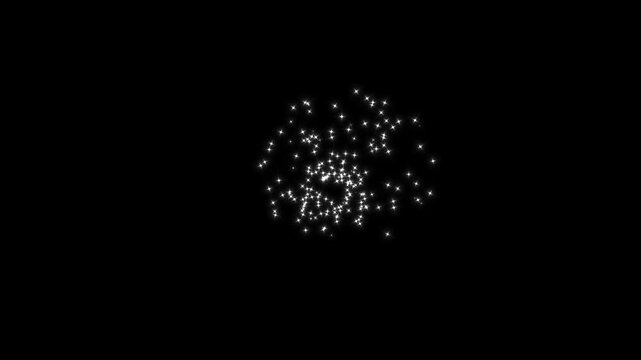 Magic glittering sparkle trail transition, glowing magic glitter trail animation with twinkling stars, sparkle path white twinkling stars line, fast glittering star lines on black screen. 4k