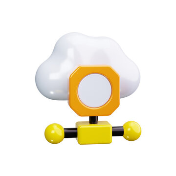 cloud 3d render icons