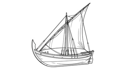 Classic sailing boat illustration isolated © EmayetHossen