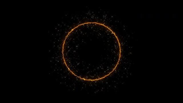 Gold Glitter Circle Frame Magic Glow Background