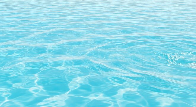 Clear light blue water surface with gentle ripples and soft flowing waves creating a serene and tranquil aquatic background for designs, texture, wash, clean