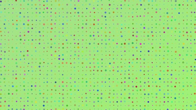 Colorful Polka Dot Pattern on Light Green Background, Vibrant Abstract Halftone Circle Texture
