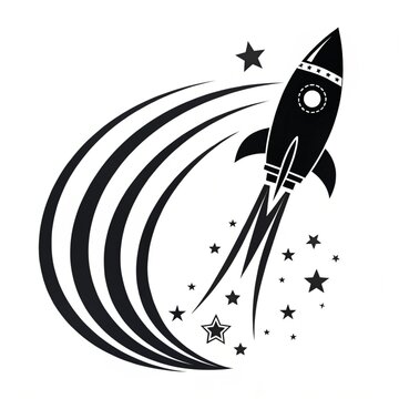 vector illustration of a rocket in space