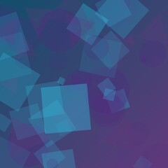 Obraz premium Abstract Geometric Background with Overlapping Blue and Purple Transparent Square Shapes