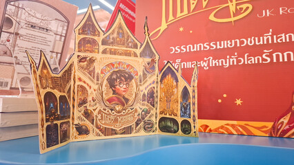 Fototapeta premium Harry Potter Magical Castle Pop Up Card Book Merchandise Display on July 29, 2026 in Bangkok, Thailand 