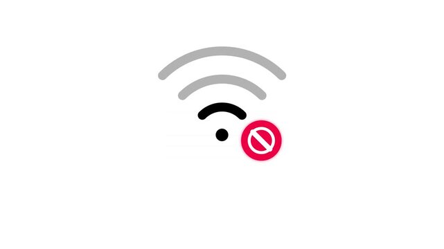 No wi-fi signal. No Wi-Fi signal icon with red prohibition symbol on white