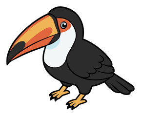 Naklejka premium Toco toucan bird vector illustration isolated on whi.... Generative AI
