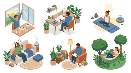 Fototapeta premium Home lifestyle scenes with working