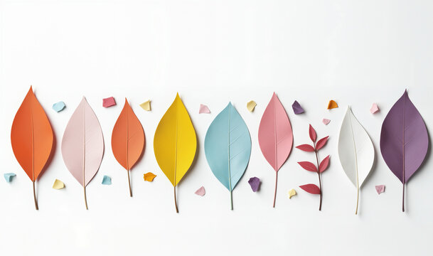 Paper craft leaves banner for autumn branding and headers