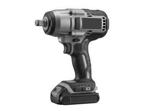 cordless impact wrench battery powered mechanic tool isolated on transparent background