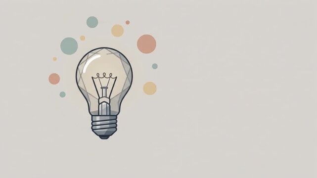 Minimalist Light Bulb Icon for Idea and Innovation Concept
