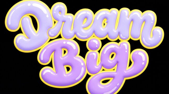 Dream Big Typography 3D Text Element