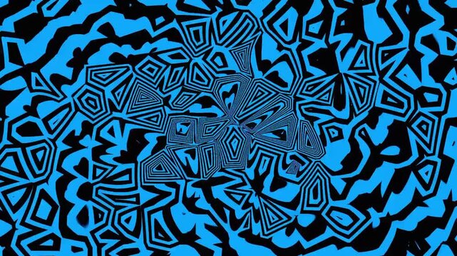 Abstract Bright Blue Black Glitch Pattern With Distorted Digital Texture Retro Technology Background