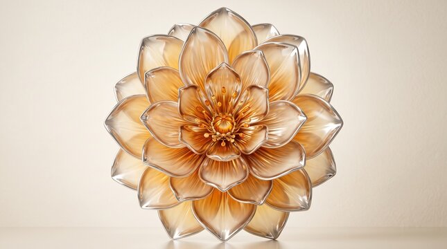 Forma de flor abstracta con petalos translucidos
