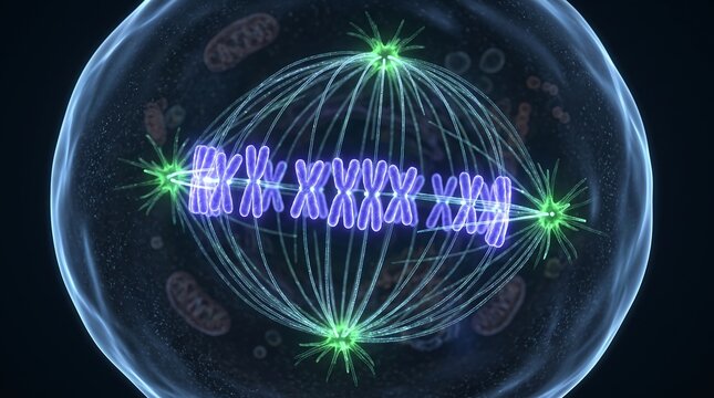 Cell Meiosis Chromosomes Align During Metaphase