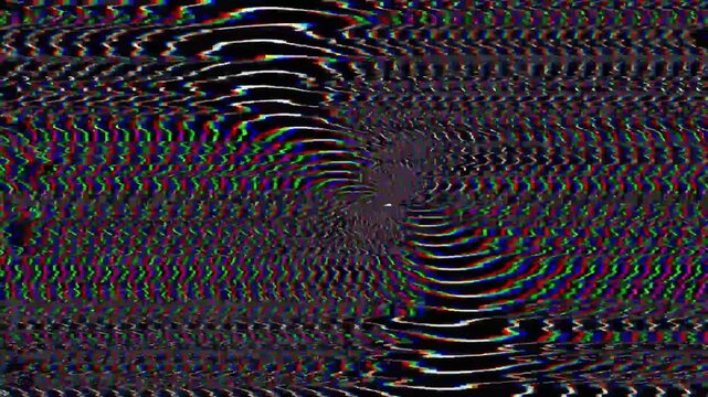 Abstract Dark Grey Interference Moir&eacute; Glitch Background With Retro Technology Texture And Copy Space
