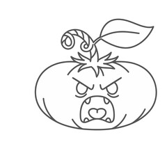 Fototapeta premium Angry Pumpkin Face Outline