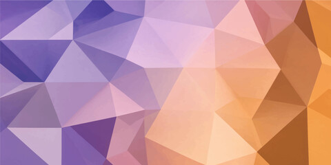 Obraz premium Modern low poly abstract geometric background vector illustration with vibrant purple and orange gradient