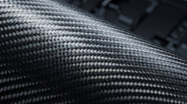 Close-up of woven carbon fiber texture