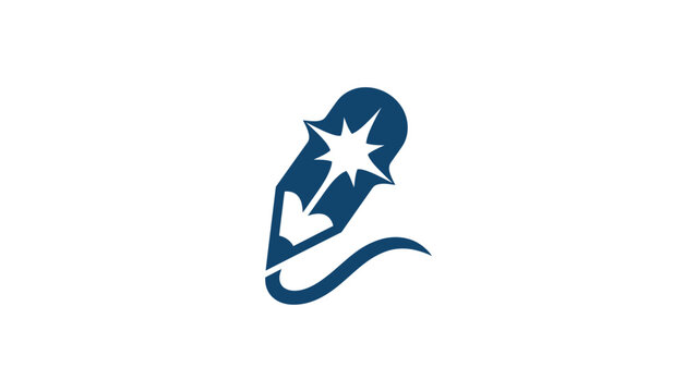 Creative Idea Spark Symbol With Pen Tip On White Background