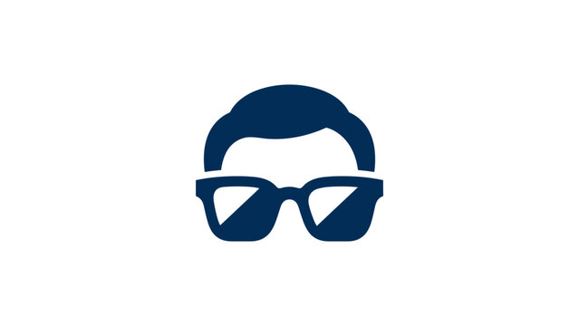 Stylized Head Icon with Glasses