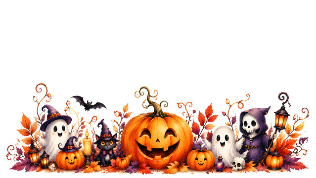 Halloween celebration banner poster logo concept on background.

