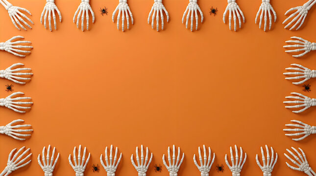 Hands waving in orange gradient background