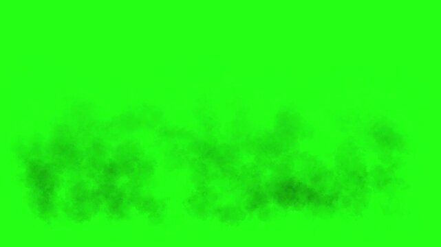 Dark black smoke rising on green screen chroma key