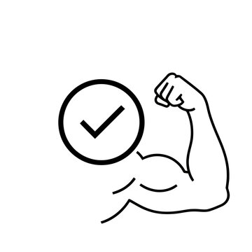 Bicep Flex with Check Mark Icon