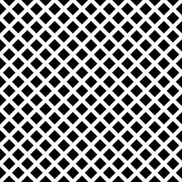Black and White Diamond Lattice Seamless Geometric Pattern