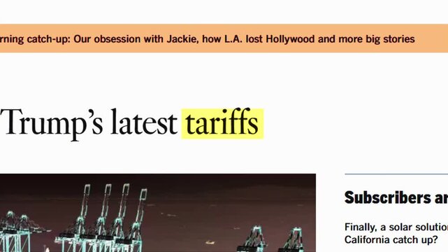Economic news headlines regarding international trade tariffs and global market policy impacts