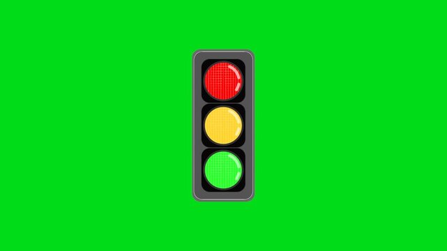 an animation of a traffic line lamp with three colors.