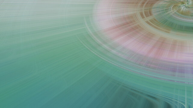 Abstract circular motion background with soft turquoise and pink spirals.