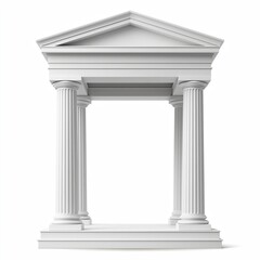 Naklejka premium White classical temple facade with columns and pediment