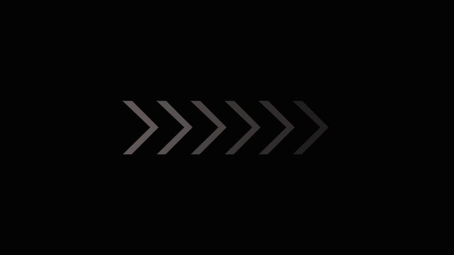 Abstract Animated arrows, Right-directional arrow,,  arrow loop animation left direction concept  loop able overlay footage on transparent background.  Swipe right for the animation. 