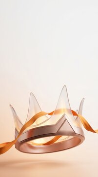 Luxurious ribbon crown with metallic sheen for premium branding and celebration visuals