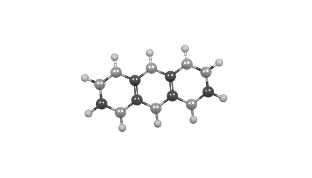 Anthracene Chemical Molecular Structure Model Ball and Stick